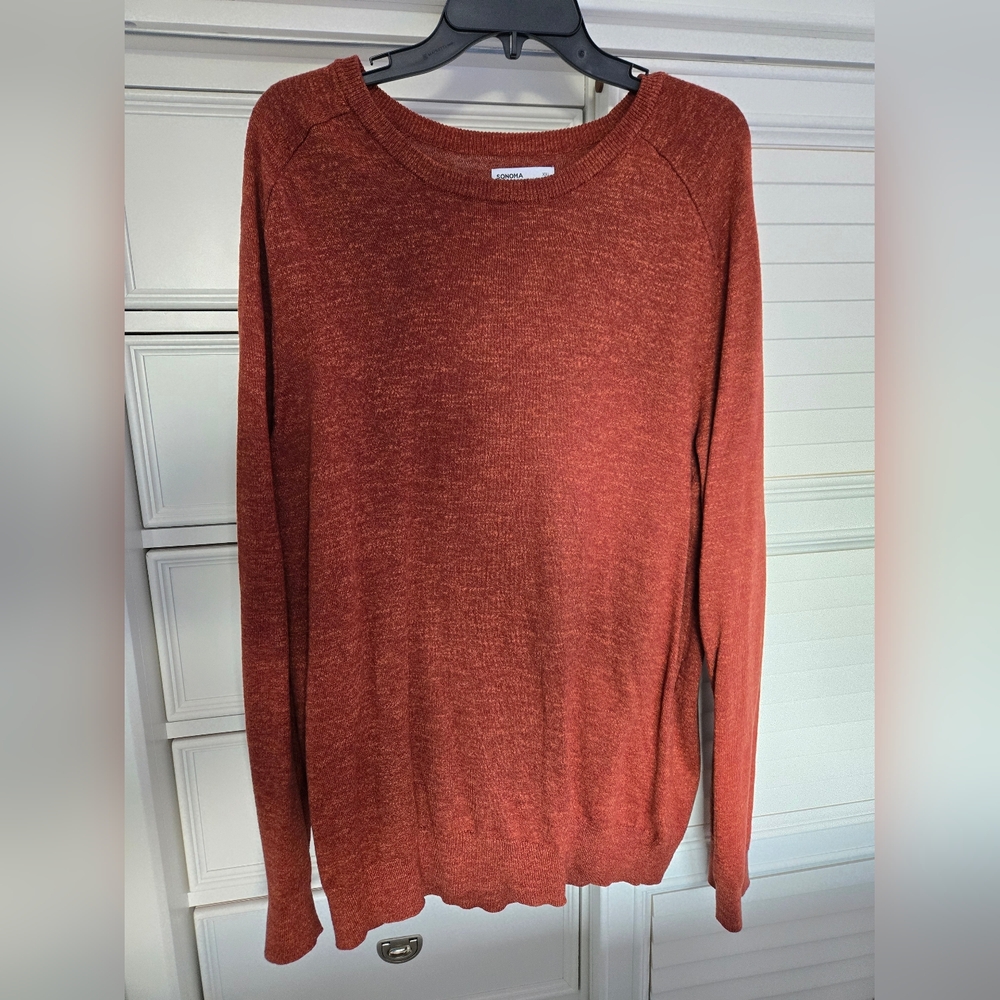 Sonoma Men's Orange Crew Neck Sweater